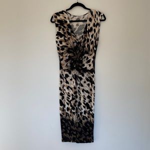 Robert Rodriguez Knot Front Animal Print Dress